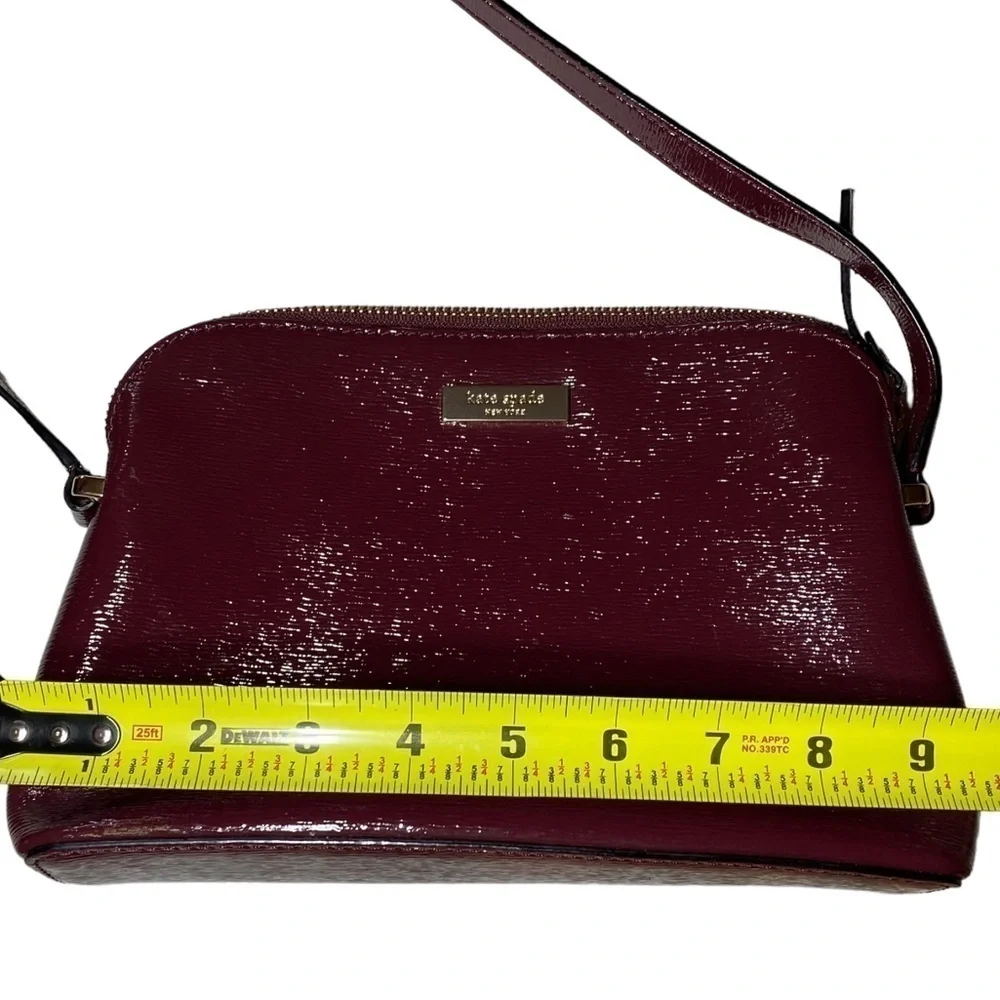 Kate Spade In Burgundy Patent Leather Crossbody Bag